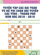 Tuyển tập các bài toán từ đề thi chọn đội tuyển các tỉnh, thành phố - Năm học 2018-2019 - Võ Thành Đạt